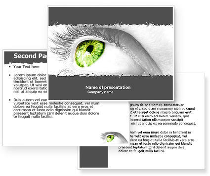 Green Eye PowerPoint Template - PoweredTemplate.com | 3 Backgrounds, 3 ...