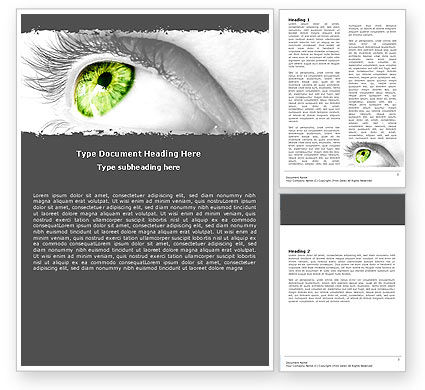 Plantilla de Word - ojo verde | 05524 | PoweredTemplate.com