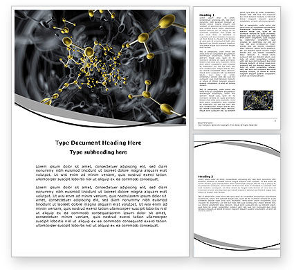 Molecular Model In Dark Blue Colors Word Template 05982 ...