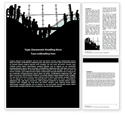 Escalators Word Template 06287 | PoweredTemplate.com