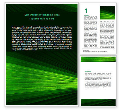 Plantilla de Word - resumen líneas verdes | 06840 | PoweredTemplate.com