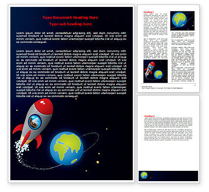 Templat Word Roket Kartun