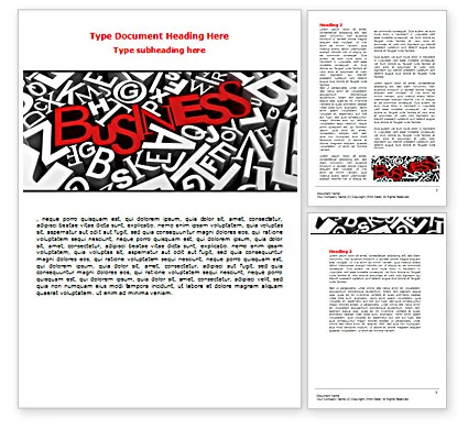 Plantilla de Word - tipografía de negocios | 07435 | PoweredTemplate.com