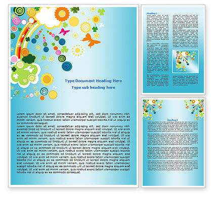 Rainbow Splash Word Template 07902 | PoweredTemplate.com