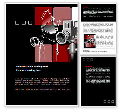 Plantilla de Word - equipo fotográfico | 08137 | PoweredTemplate.com