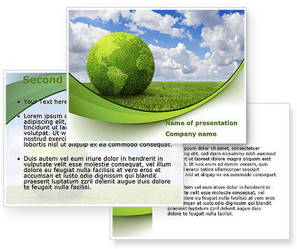 Green Globe PowerPoint Template - PoweredTemplate.com | 3 Backgrounds ...