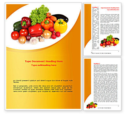 Vegetable Word Templates Design, Download now | PoweredTemplate.com