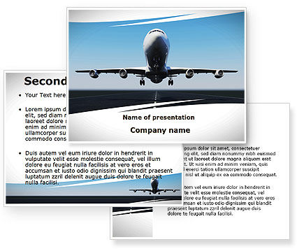 Air Plane PowerPoint Template - PoweredTemplate.com | 3 Backgrounds, 3 ...