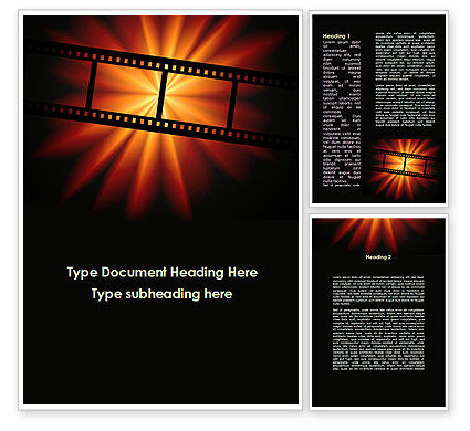 Film Strip In Dark Red-Yellow Colors Word Template 09227 ...