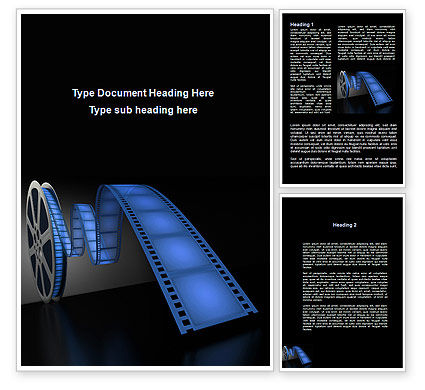 Film Reel In Dark Blue Color Word Template 09362 Edtemplate
