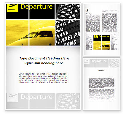 Airport Terminal Word Template 09683 | PoweredTemplate.com