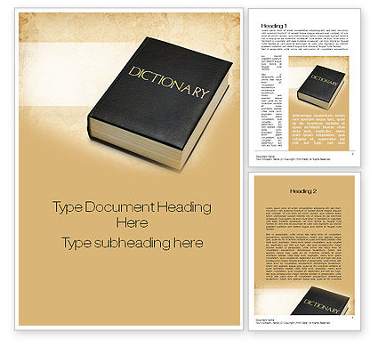 Dictionary Book Word Template 10350 | PoweredTemplate.com