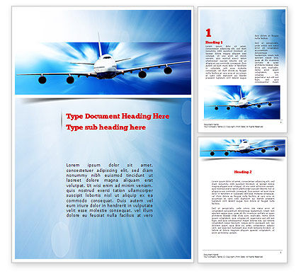 Jet Aircraft PowerPoint Template, Backgrounds | 11030 | PoweredTemplate.com