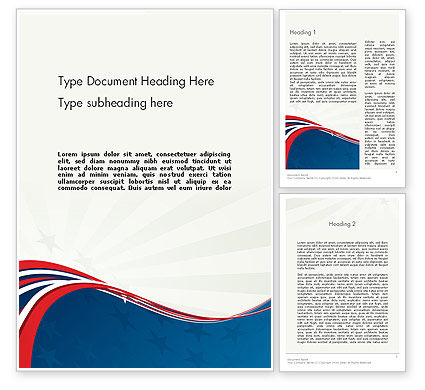 Patriotic Themed Word Template 11983 | PoweredTemplate.com