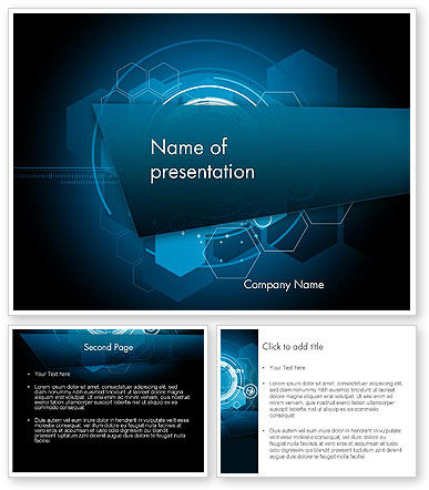 Abstract High Tech Hexagons PowerPoint Template - PoweredTemplate.com ...