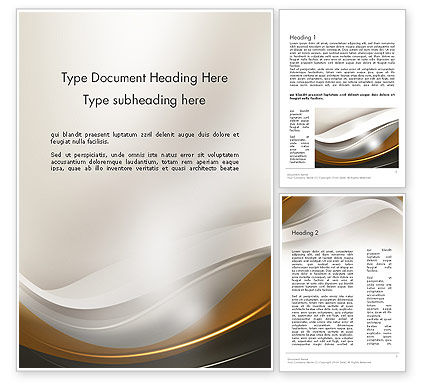 Abstract Silver Gold and Bronze Waves Word Template 12291 ...