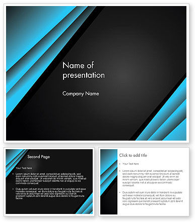 Abstract Black and Turquoise PowerPoint Template - PoweredTemplate.com ...