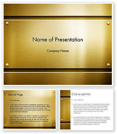 Gold Metal Surface PowerPoint Template, Backgrounds | 12615 ...