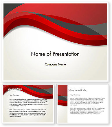 Abstract Red and Gray Wave PowerPoint Template - PoweredTemplate.com ...