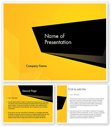 Geometric Black and Yellow PowerPoint Template - PoweredTemplate.com ...