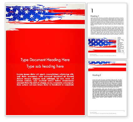 American Flag Word Templates Design, Download now | PoweredTemplate.com