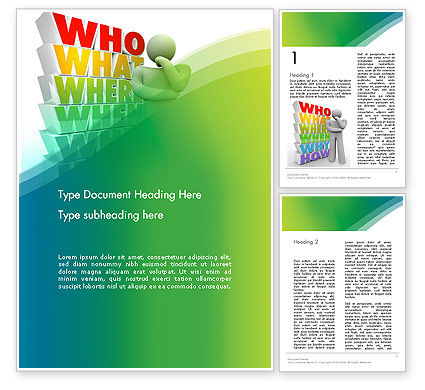 A Hand Writing Questions Word Template 14829 | PoweredTemplate.com