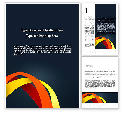 Abstract Vivid Arcs Word Template 13382 | PoweredTemplate.com