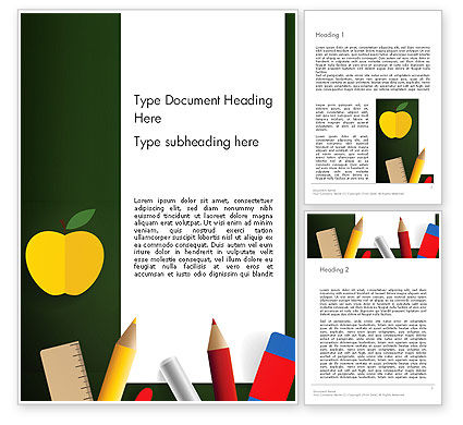 Back to School with School Supplies Word Template 13555 Back to School with School Supplies Word Template 13555