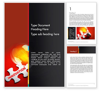 Innovation Puzzle Piece Word Template 13521 | PoweredTemplate.com