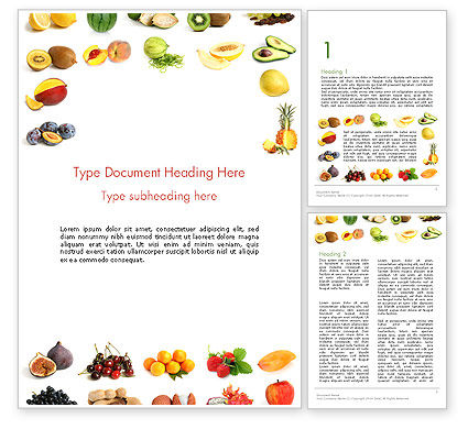 Fruit Mix Word Template 13917 | PoweredTemplate.com