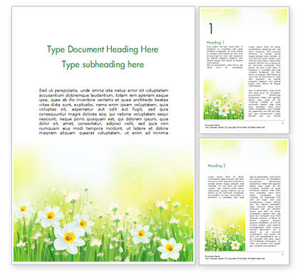 Daffodils Word Template 15138 | PoweredTemplate.com