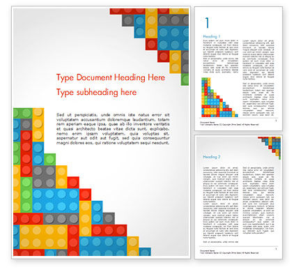 レゴの背景 Wordテンプレート Poweredtemplate Com