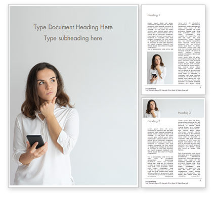 girl thinking over text message word template text message template for word
