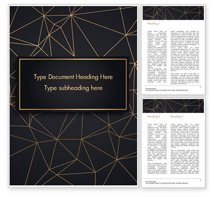 ゴールデン三角グリッドとフレーム黒の背景 Wordテンプレート Poweredtemplate Com