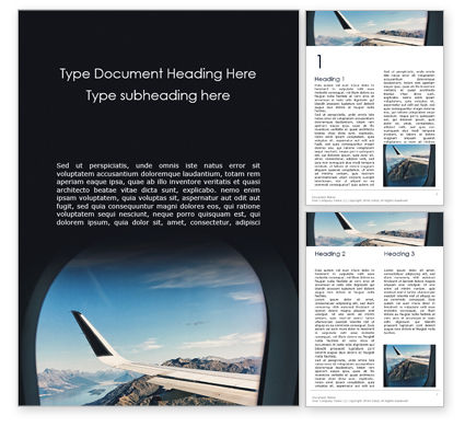 Airplane Word Templates Design, Download now | PoweredTemplate.com