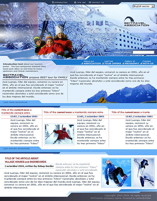 Ski Website Template | PoweredTemplate.com