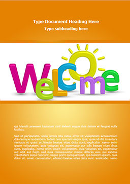 Welcome Word Template 08470 | PoweredTemplate.com