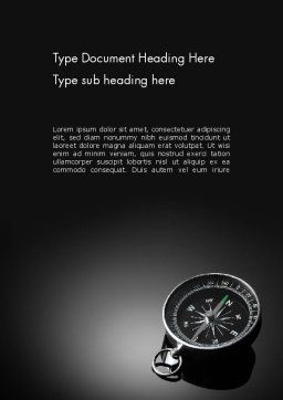 Black and White Compass Word Template 12495 | PoweredTemplate.com