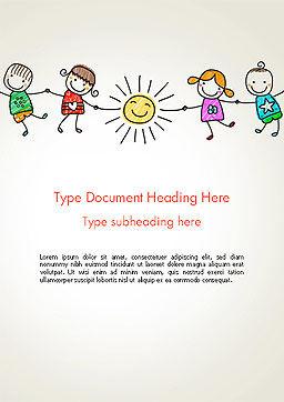 Children's Day Word Template 14363 | PoweredTemplate.com