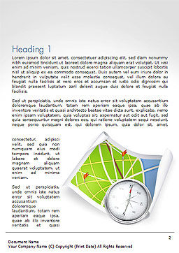 Compass and Road Map Word Template 14505 | PoweredTemplate.com