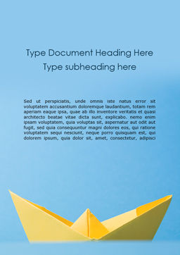 黄色の折り紙の紙の船 無料wordテンプレート Poweredtemplate Com