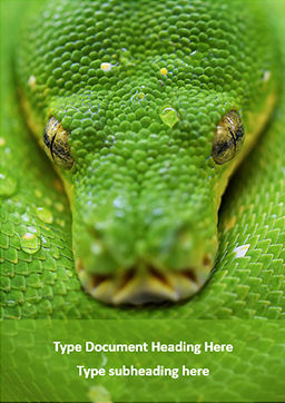 Emerald Python Coiled on Tree Word Template 15879 | PoweredTemplate.com