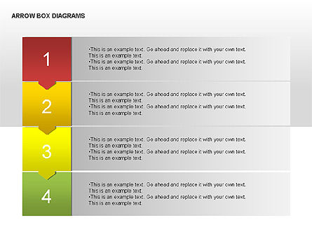 Arrow Colored Box Diagrams, PowerPoint Template, 00005, Process Diagrams — PoweredTemplate.com