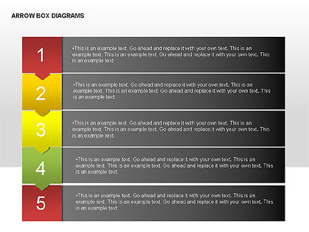 Diagrammes de boîtes de couleur fléchées, Diapositive 2, 00005, Schémas de procédés — PoweredTemplate.com