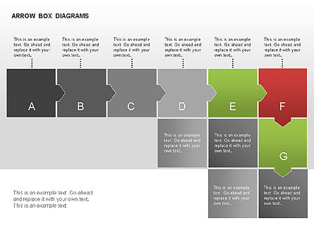 Diagrammes de boîtes de couleur fléchées, Diapositive 7, 00005, Schémas de procédés — PoweredTemplate.com