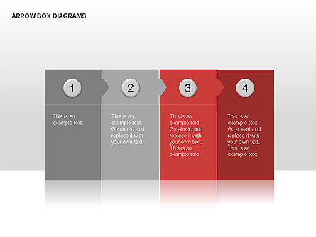 Diagrammes de boîtes de couleur fléchées, Diapositive 8, 00005, Schémas de procédés — PoweredTemplate.com