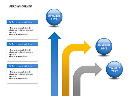 Gebogen pijlen collectie, Gratis PowerPoint-sjabloon, 00011, Figuren — PoweredTemplate.com