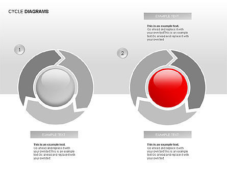 Cyclusdiagram collectie, PowerPoint-sjabloon, 00012, Cirkeldiagram — PoweredTemplate.com