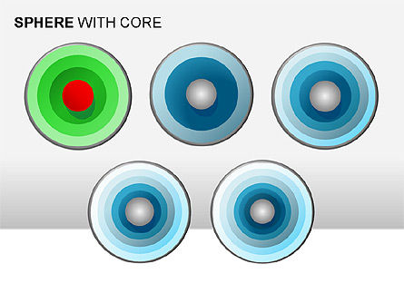Spheres with Core Collection, Slide 8, 00021, Shapes — PoweredTemplate.com