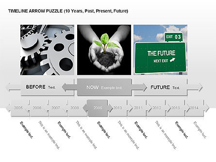 Boîte à outils de puzzle de flèches de chronologie, Diapositive 7, 00025, Schémas puzzle — PoweredTemplate.com